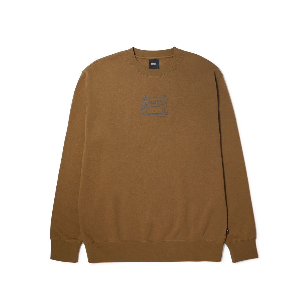 HUF - Relocation Crewneck - Mud