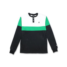 Load image into Gallery viewer, HL Longsleeve Henley - White / Green / Black